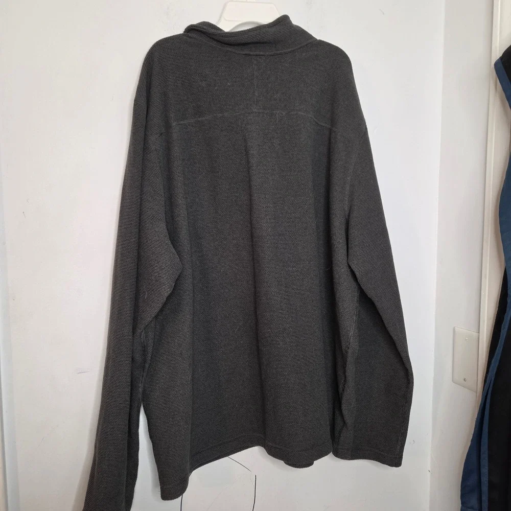 The North Face Mens XXL Charcoal Gray Textured Fleece Quarter Zip Pullover Jacke